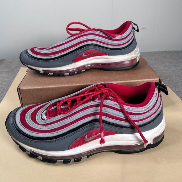 Nike Air Max 97 Sneaker Shoes Men's 9.5 Dark Grey Gym Red 921826 007 - Picture 7 of 15